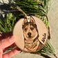 Handburned custom pet ornament