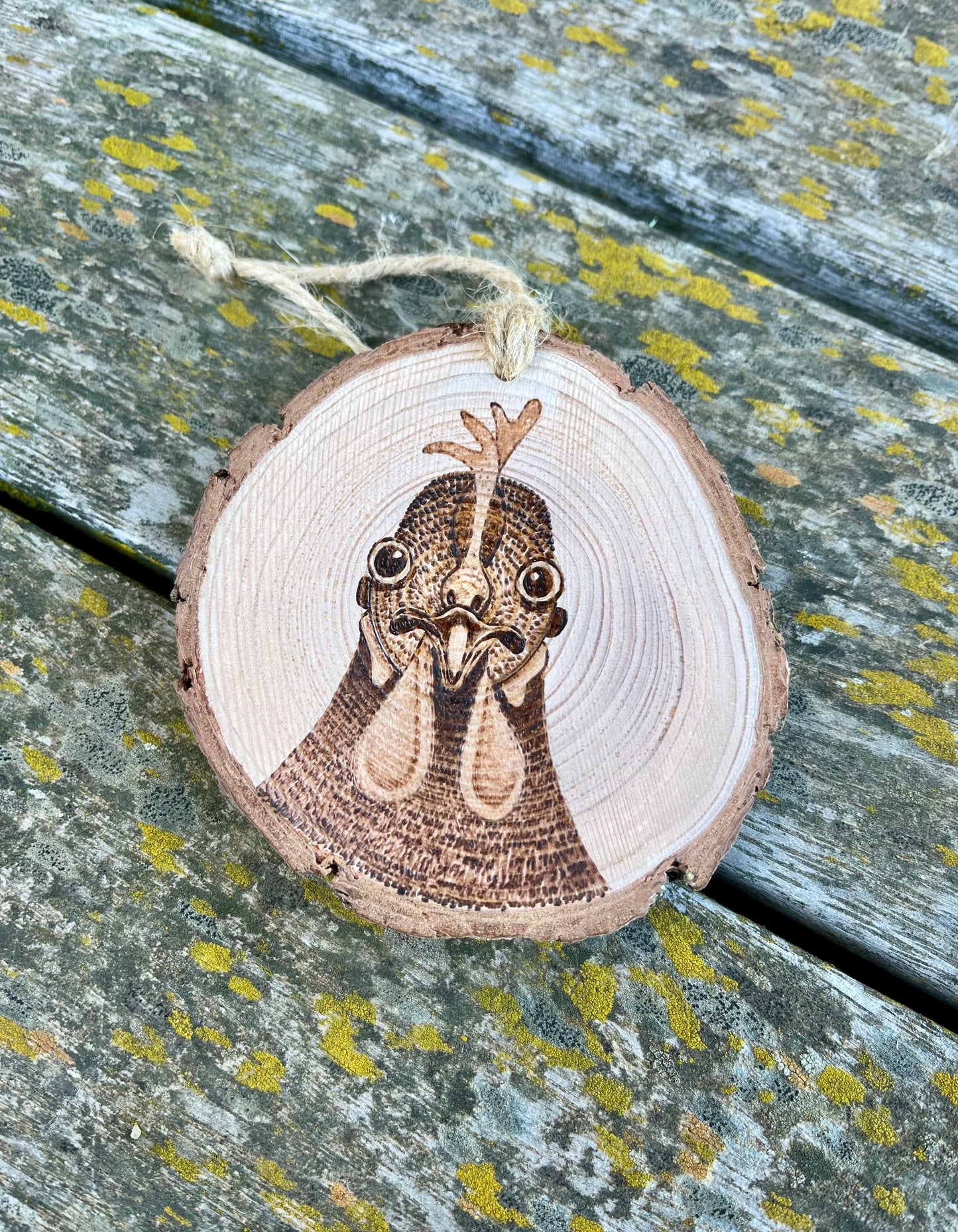 Curious Hen ornament