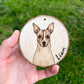 Handburned custom pet ornament